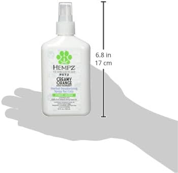 Hempz Petz, Cat Deodorizing Spray, Pet Cologne, Creamy Orange & Red Raspberry Deodorizing Spray, 8.5 fl. oz.