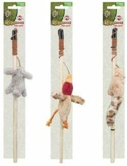 Ethical Pets Bulk Buy (3-Pack) Skinneeez Forest Friends Wand for Cats 12 inch Rabbit, Duck Or Chipmunk 2727
