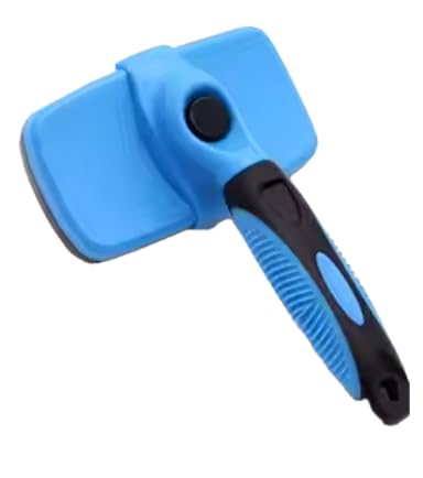 Self-Cleaning Dog & Cat Slicker Brush for Pets with Long Or Short Hair, Dog Brush for Shedding Short Hair, Cat & Dog Grooming Brush, Cat Comb, Dog Comb, Deshedding Dog Brush - Blue