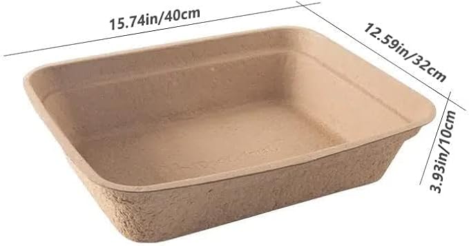 Disposable Cat Litter Box(3 Pack), Disposable Litter Box and Paper Cat Litter Tray for Cats,Hamster, Guinea Pig, Mice, Small Animals ,Multilayer,Sturdy, Leak Resistant and Sustainable (Large)