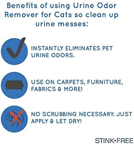 Instantly Urine Odor Remover & Eliminator for Cat Urine - Neutralizer of Cat Pee, Oxidized Based Urine Cleaner Solution for Carpets, Rugs, Mattress, etc. 32 oz bottle (1 Quart)