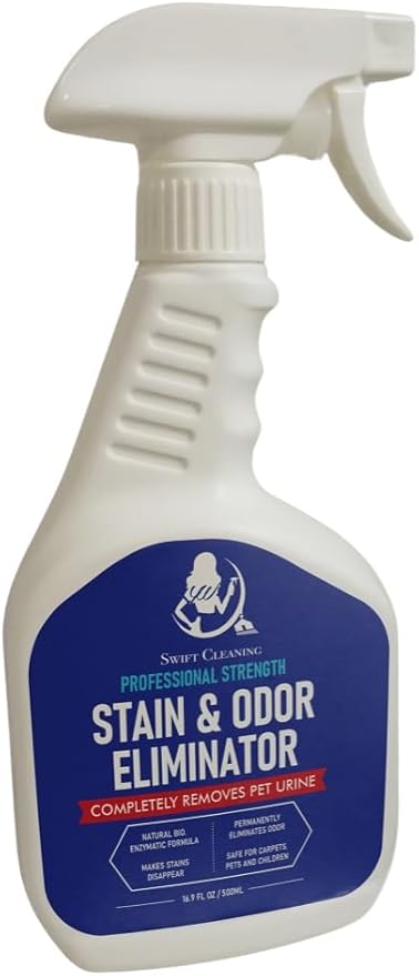 Stain & Odor Eliminator for Strong Odor - Enzyme Pet Odor Eliminator for Home - Carpet Stain Remover for Cats & Dog Pee - Enzymatic Cat Urine Destroyer - Carpet Cleaner Spray