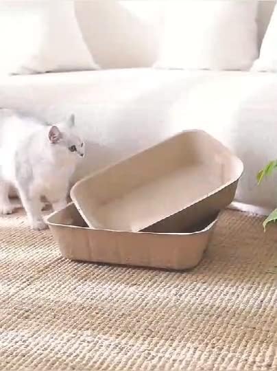 Disposable Cat Litter Box(3 Pack), Disposable Litter Box and Paper Cat Litter Tray for Cats,Hamster, Guinea Pig, Mice, Small Animals ,Multilayer,Sturdy, Leak Resistant and Sustainable (Large)