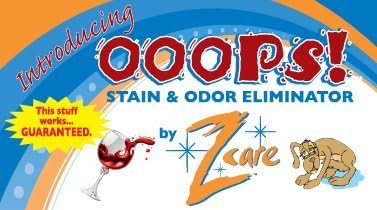 Ooops Stain and Odor Remover Eliminates Wine Stains, Pet Stains and Odors, Oil Stains, Dirt and Grass Stains & More - 22oz Spray Bottle