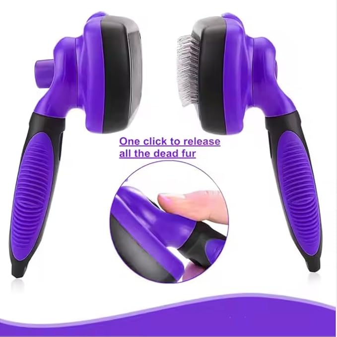 Self-Cleaning Dog & Cat Slicker Brush for Pets with Long Or Short Hair, Dog Brush for Shedding Short Hair, Cat & Dog Grooming Brush, Cat Comb, Dog Comb, Deshedding Dog Brush - Blue