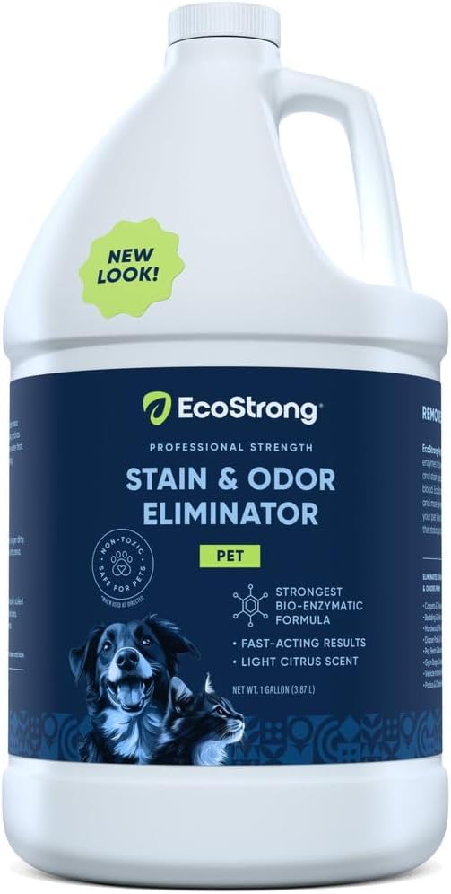 Eco Strong Pet Stain and Odor Remover - Cat Urine Enzyme Cleaner Destroyer, Urine Destroyer for Dogs, Pet Urine Enzyme Cleaner - 128 Oz