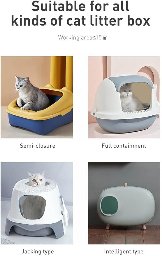 Pet Smart Air Purifier 99.9% Deodorization - Home Cat Litter Deodorizer - Rechargeable 3600 mAh- Suitable for All Kinds of Cat Litter Box and Room- Shoe Box, Toilet- Cabinets and Inside The Car.