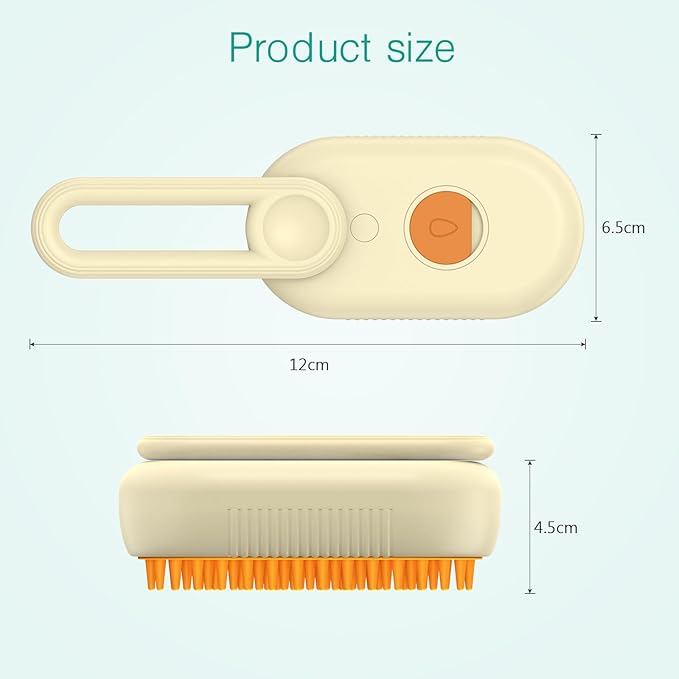 ORIA Cat Steam Brush, 3 in 1 Pet Spray Comb, Self Cleaning Steam Dog Cat Brush, Rechargeable Silicone Grooming Tool with Concealed Handle for Shedding, Hair Removal, Pet Massage