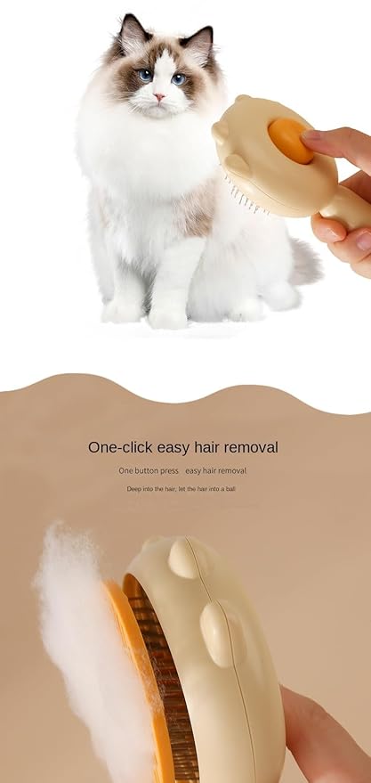 Cat Brush with Release Button, Cat Brushes for Indoor Cats Shedding, Cat Brush for Long or Short Haired Cats, Cat Grooming Brush Cat Comb for Kitten Rabbit Massage Removes Loose Fur (Green Shoot)