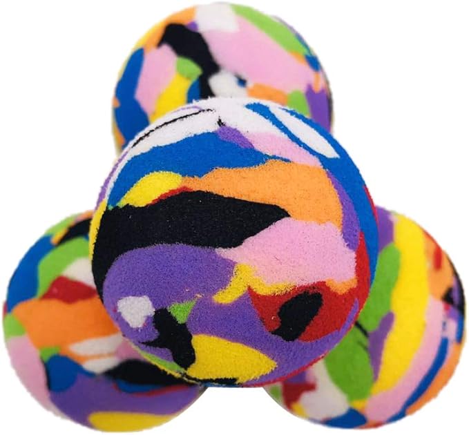 PET SHOW 10pcs Pack Cats Interactive Toys Balls for Indoor Cat 35mm Camouflage Soft EVA Foam Ball for Kitten Chase Playing Toy for Small Dogs Animals Puppies