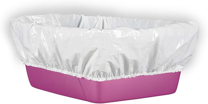 Alfapet litter box bags liners Disposable, Elastic, 60 Count For Large, X-Large, Giant, Extra-Giant Size Litter Boxes- With Sta-Put Technology Firm, Easy Fit Clever Waste Cleaners, Pack of 6
