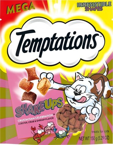 Temptations ShakeUps Crunchy and Soft Cat Treats, Crustacean Celebration Flavor, 5.29 oz. Pouch (Pack of 2)