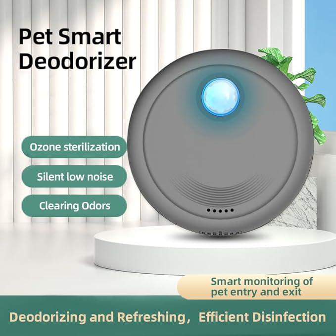 Cat Litter Box Deodorizer Pets Odor Eliminator, 99.9% Dust-Free Smart Deodorization for All Kinds of Cat Litter Box Pets Room Wardrobe Kitchen Shoe Cabinet Toilet and Small Area (Grey, P1)