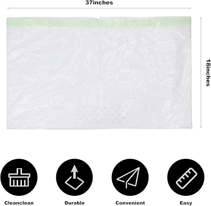 Tylu Cat Litter Liners Disposable Cats Litter Pan Liner Bag with Drawstring Cat Litter Sifting Liners Contains 6 Screening Bags with Holes + 1 Non-porous Screening Bag (5 sets, 35 pieces in total)