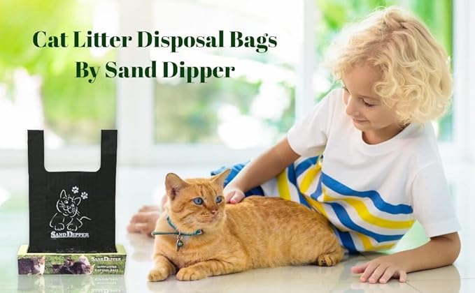 Sand Dipper Cat Litter Waste Bags | Strong Thick Odor Sealing (Medium 50 Roll)