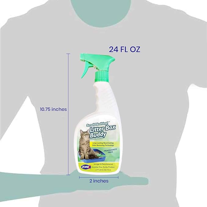ZORBX Unscented Cat Litter Deodorizer Spray – Fast-Acting Cat Litter Box Deodorizer for Strong Urine Odor & Cat Litter Odor Control | Advanced Pet Odor Remover & Stronger Odor Neutralizer (24 Fl Oz)