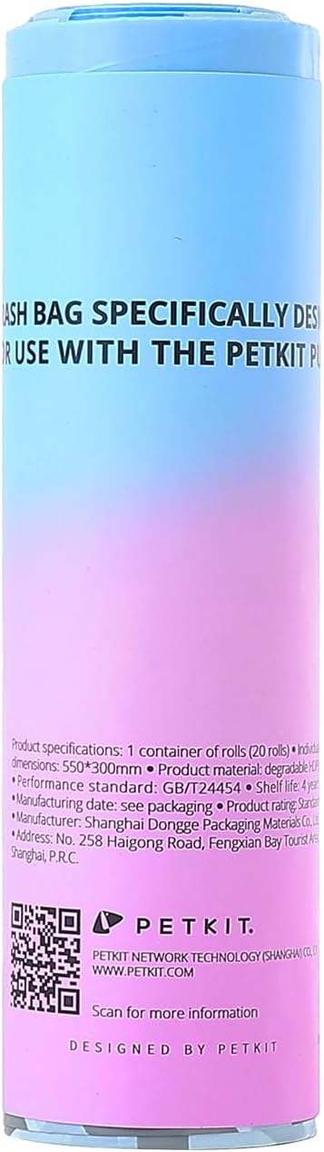 PETKIT PuraX PuraMax Replaced Waste Bags-1 Roll, Portable Cat Litter Waste Receptacles Bags for Self-Cleaning Cat Litter Box