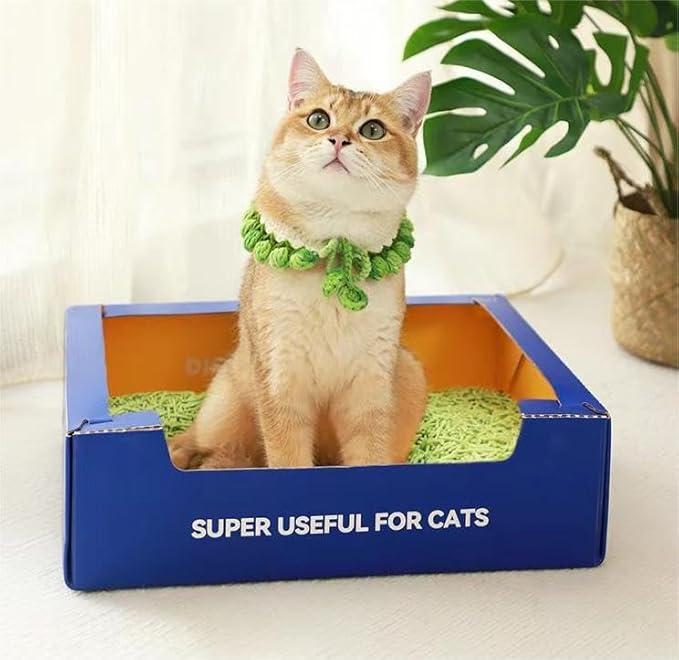 Disposable Cat Litter Box 6 Units - Super Lightweight, Waterproof, Convenient for Travel and Indoor Use!