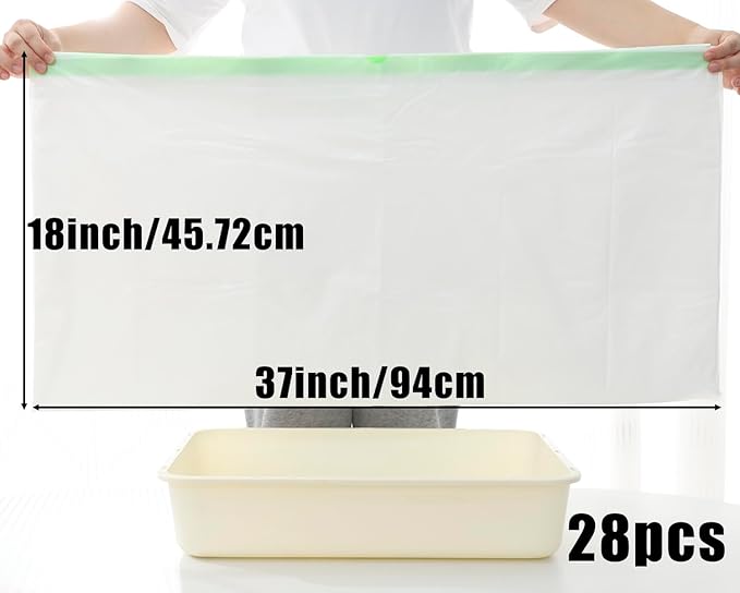 Gefryco Cats Sifting Litter Box Liners Thick 2mil, Jumbo Disposable Waste Litter Bags Litter Tray Liners