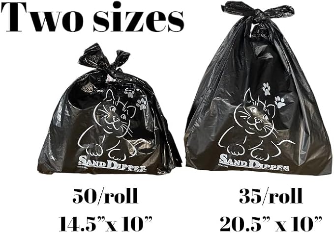 Sand Dipper Cat Litter Waste Bags | Strong Thick Odor Sealing (Medium 50 Roll)