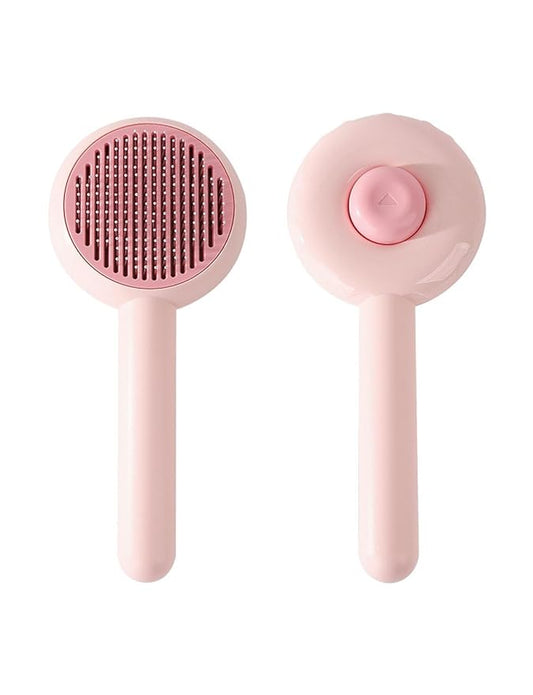 Cat Brush, Gemnbo Cat Dog Bursh for Shedding with Release Button, Deshedding Brush for Cats and Dogs at Home with Waterproof 140° Bent Curved Massage Needles