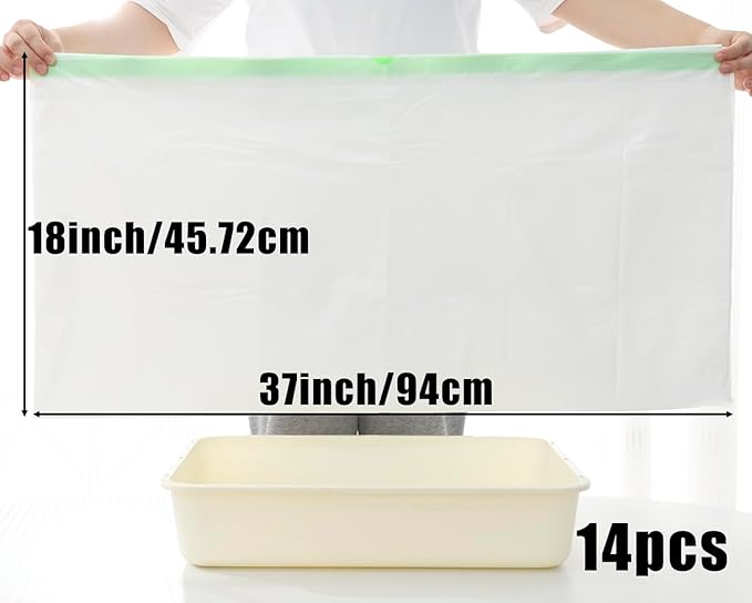 Gefryco Cats Sifting Litter Box Liners Thick 2mil, Jumbo Disposable Waste Litter Bags Litter Tray Liners