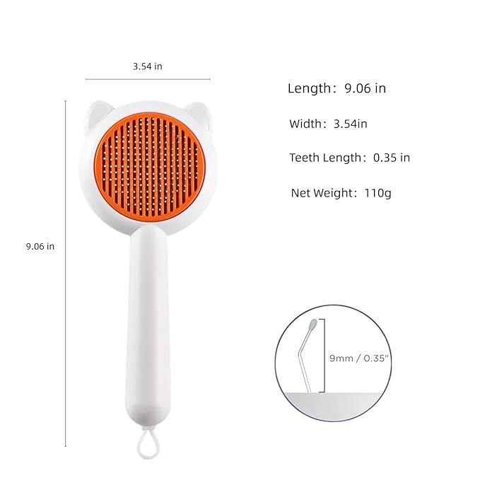 Cat Brush for Shedding, Self-Cleaning Brush for Pet Hair Removal, Cat Hair Brush Remover for Long and Short Haired Cats and Dogs, Self-Cleaning Grooming Tool