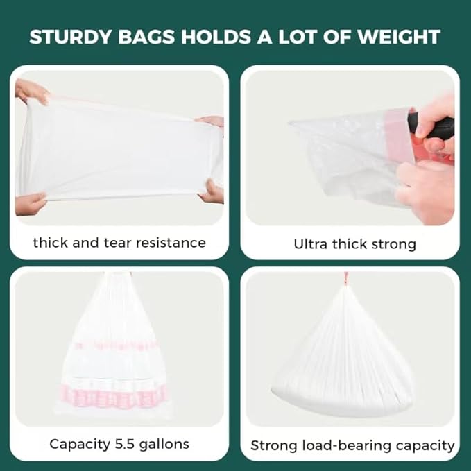 Cat Litter Box Liner Bags For Litter Box Robot 4 and 3,100 Pack,Drawstring Litter Liner Bags Compatible With Self-Cleaning Litter Box,Thick Robot Waste Bags Heavy Duty Trash Bags