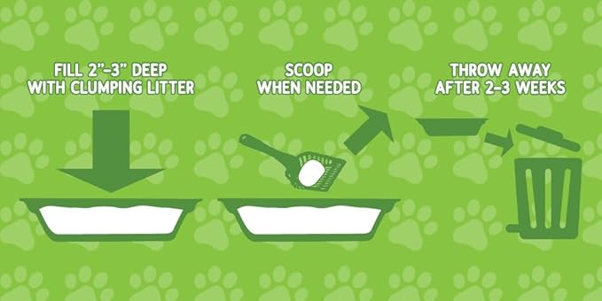 Kitty Bin Disposable and Biodegradable Cat Litter Box, 17.5 x 4 x 10.5 Inches, 6 Count, Large, Rabbit Litter Box, Hampster Litter Box, Guinea Pig Litter Box, Natural