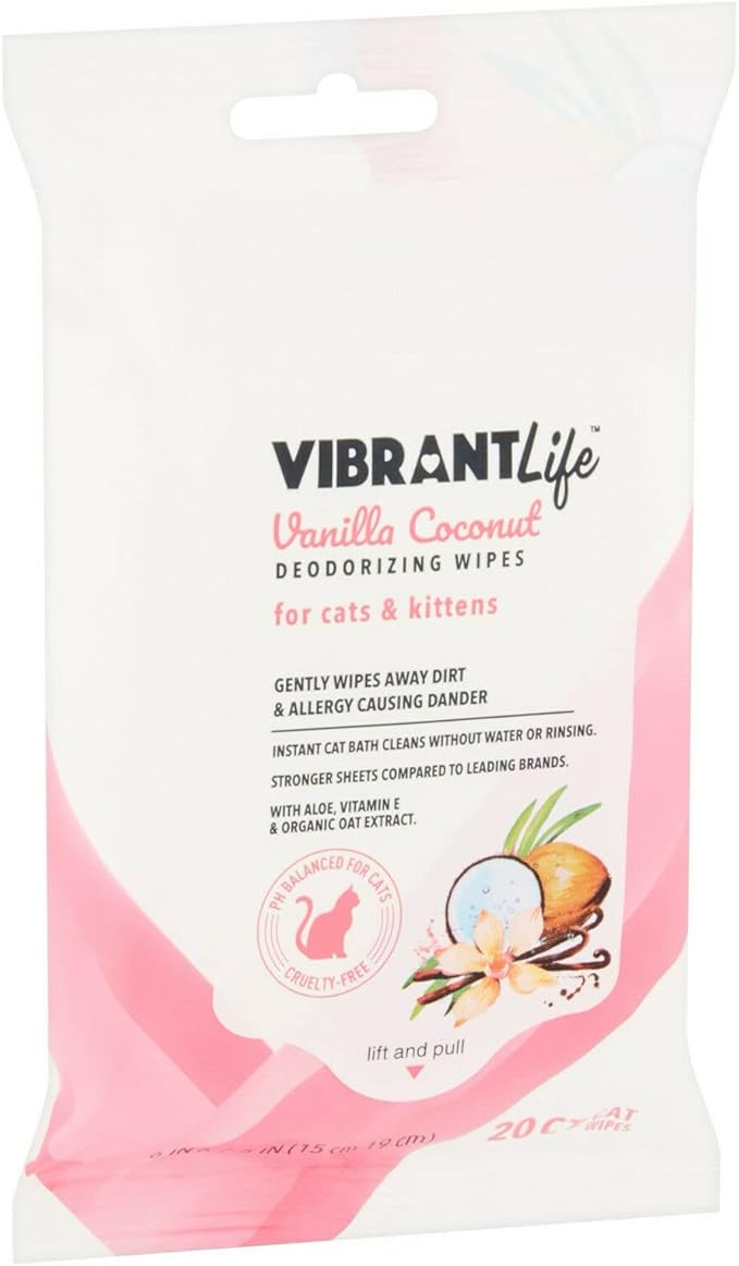 Vibrant Life Deodorizing Cat Wipes