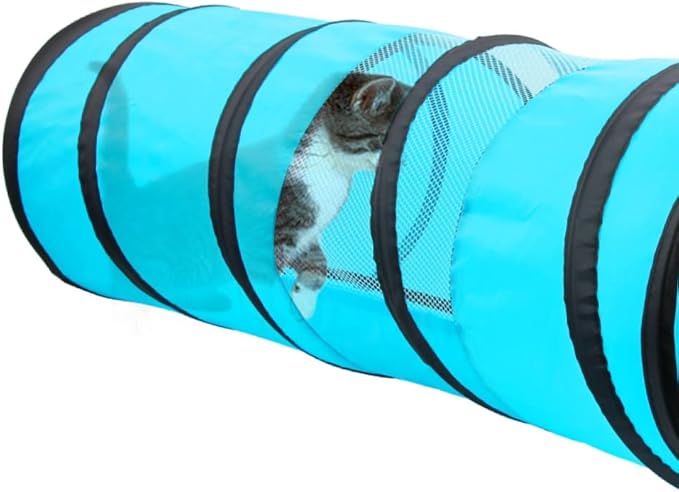 PAWISE Cat Tunnel,Interactive Cat Toy,Pop Up Collapsible Cat Tunnels for Indoor Cats with Foldable Cat Cube (Tunnel Cube)
