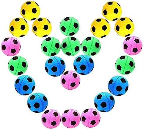 CoCoo Sponge Cat Balls, 1.5 - Inches, Soft Foam Soccer Balls for Exercise and Interactive Activity, Sturdy, Bouncy Balls for Feline (24 Pieces)