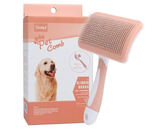 Dog brush, cat hair brush, dog brush for shedding, dog and cat brush, long and short hair dog and cat grooming brush, hair brush, puppy brush, shedding brush. (Orange)