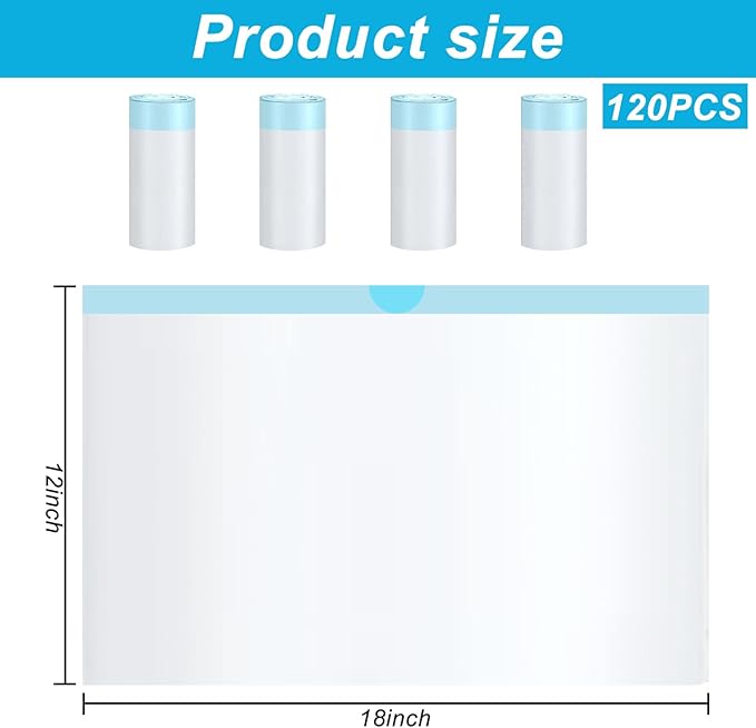 120Counts Litter Box Liners Compatible with MW-SC01, Self-Cleaning Cat Litter Box Bags,Automatic Cleaning Cat Litter Box Liners(18X12inch)