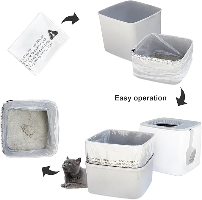 Cat litter Box Liners, Compatible wiht Most of IRIS USA Premium Top Entry Cat Litter Box, 40 Pack