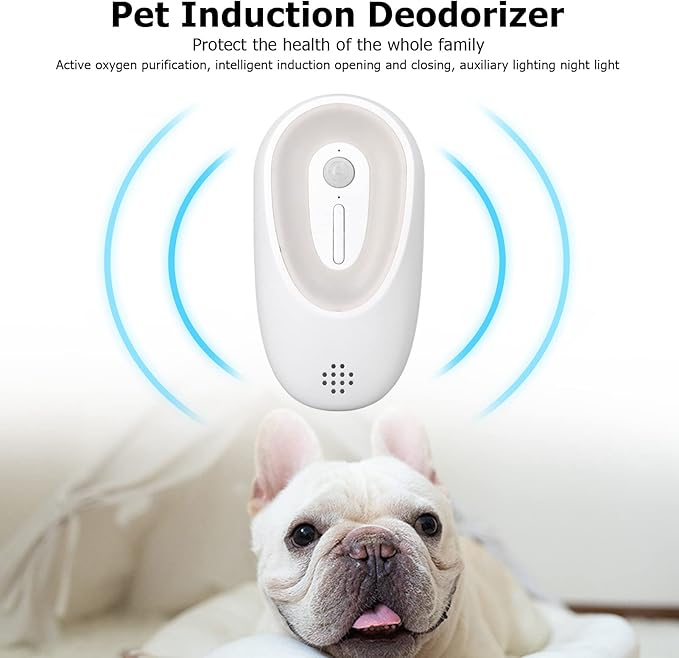 TOPINCN Cat Litter Deodorizer, Smart Induction Pet OdorPurifier with Night Light, Rechargeable OdorCat Litter Box Cat Litter Odor Freshener Toilet Air Purifier