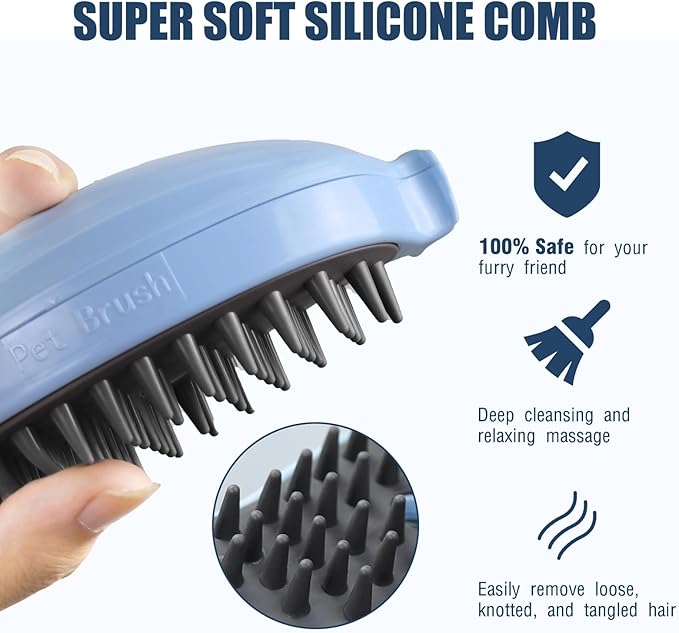 Cat Steam Brush for Shedding, 3 in 1 Cat Steamy Brush, Cat Grooming Brush With Steam, Rechargeable Steam Pet Brush for Dog And Cat,Self Cleaning Steam Brush for Massage,Clean and Removing Loose Hair