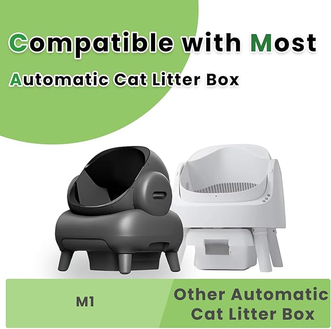 80 Count Litter Bags Compatible with Neakas M1 and Open-Top Self-Cleaning Cat Litter Box, 4 Rolls Cat Litter Waste Receptacles Bags (M1, 80 Count)