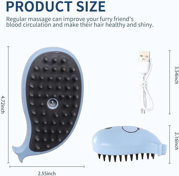 Cat Steam Brush for Shedding, 3 in 1 Cat Steamy Brush, Cat Grooming Brush With Steam, Rechargeable Steam Pet Brush for Dog And Cat,Self Cleaning Steam Brush for Massage,Clean and Removing Loose Hair