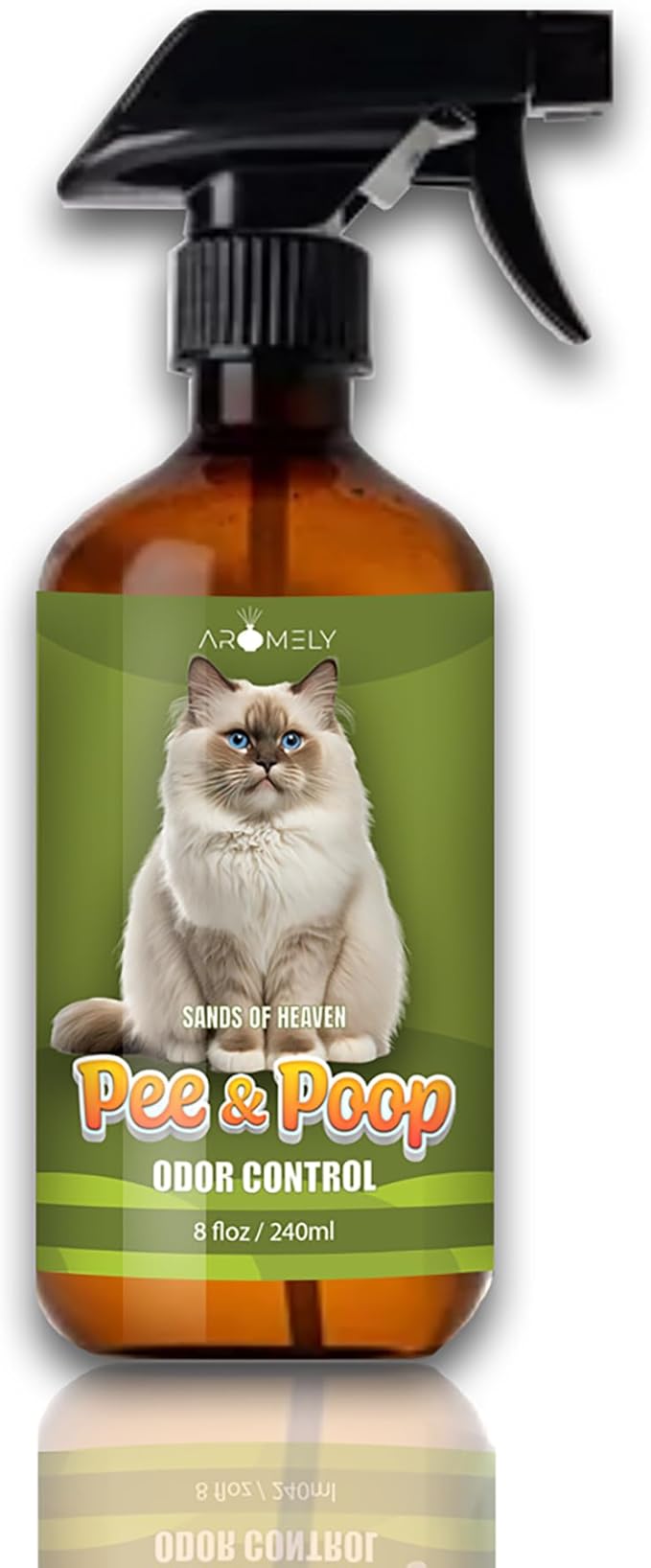 Pee & Poop Cat Deterrent Spray - Sands Heaven Advanced Cat Litter Deodorizer 8oz - Concentrated Pet Urine & Feces Neutralizer, Fresh Scent for Litter Boxes, Carpets & Home