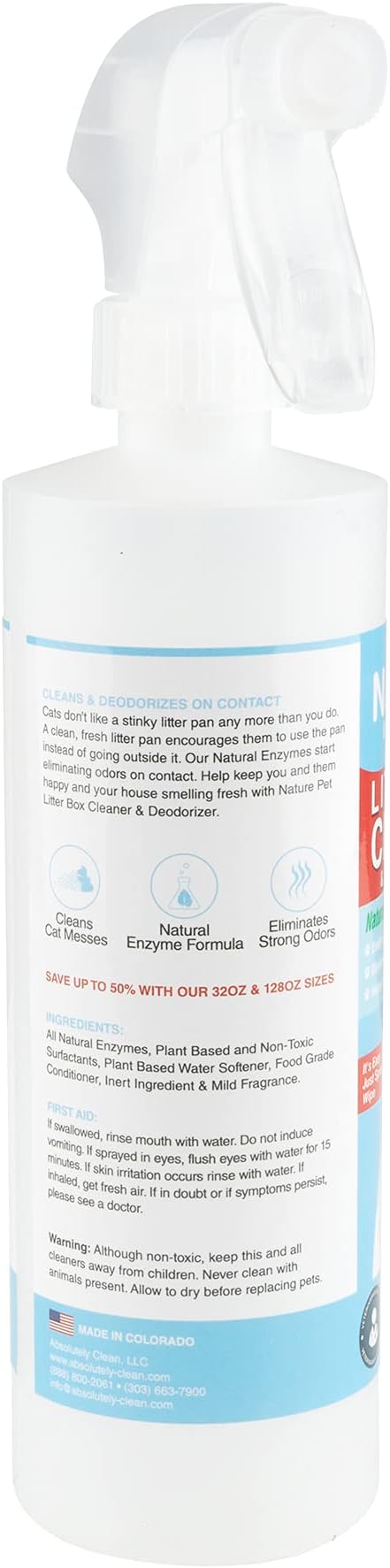 Litter Box Cleaner and Odor Eliminator, Eliminate Odors Quickly, Neutralizes Urine and Feces Odors in The Air and The Box, Make Litter Last Longer (16oz Spray Bottle 2 Pack (Save 25%))