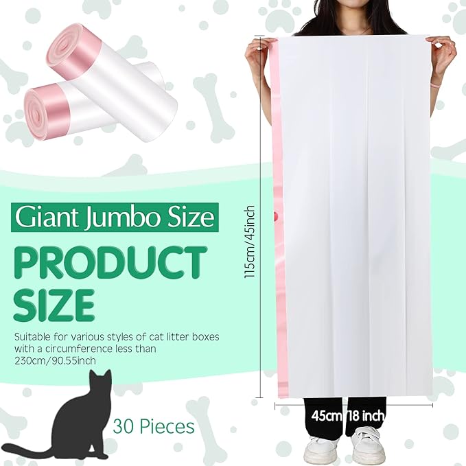 Harloon 30 Count 45 x 18 Inch Giant Jumbo Cat Litter Box Liners