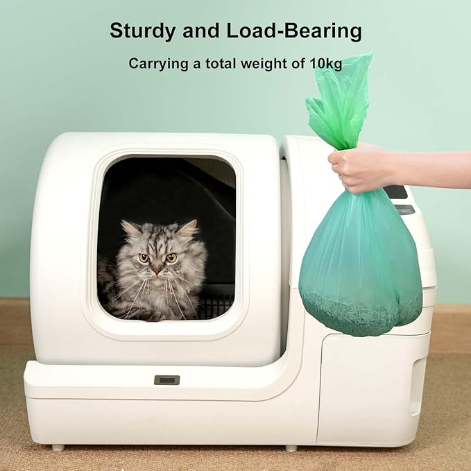 Cat Waste Drawer Liners, 25 Count Per Roll, 2 Rolls Pack, Durable and Tear-Resistant, Fits 9-11 Gallon Drawers, Versatile Use for cat litter box liners, kitchen,office,home, car trash can.