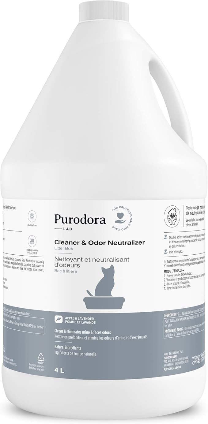 Pet Litter Box Deodorizer 135 Oz | Cat Litter Deodorizer Instantly Neutralizes Odors in Cat Litter Boxes & Trash Cans | Litterizer with Apple & Lavender Scent, Safe for Pets & Family