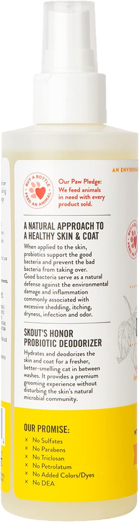 SKOUT'S HONOR Cat Deodorizer Spray- Hydrating Daily-Use with Avocado Oil & Omega-3s, Paraben & Sulfate-Free, 97% Natural, 8oz, Honesuckle