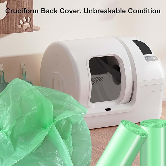 Cat Waste Drawer Liners, 25 Count Per Roll, 2 Rolls Pack, Durable and Tear-Resistant, Fits 9-11 Gallon Drawers, Versatile Use for cat litter box liners, kitchen,office,home, car trash can.