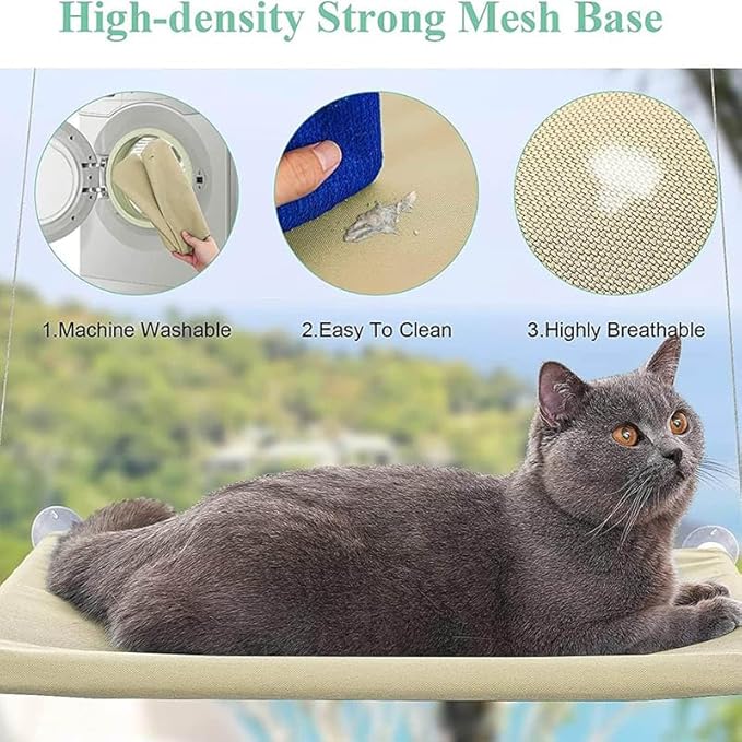 Cat Hammock for Window Cat Window Bed Cat Window Perch for Indoor Cats Suction Cups Cat Window Hammock Space Saving Window Seat for Cats Inside (Purple)