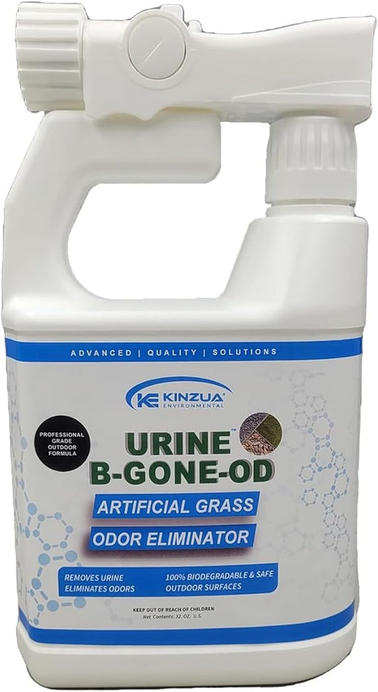 Kinzua Environmental Urine B-Gone OD Professional Pet Urine Enzyme Cleaner, Pet Yard Odor Eliminator for Artificial Grass, Concrete & More, 32 fl oz