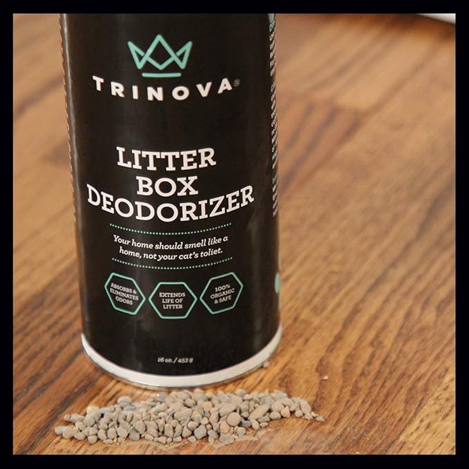 TriNova Kitty Litter Box Deodorizer - 100% Bio-Based, Hypoallergenic, Fragrance Free Odor Eliminator & Neutralizer - Extends Your Pet Cat's Litter & Absorbs Odors