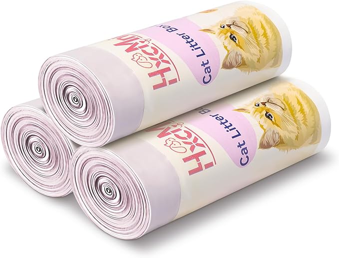 60 Count Self-Cleaning Cat Litter Box Liners, Fit for MW-SCO1/MW-SC02/MW-LR01, Heavy Duty Drawstring Waste Bags, 20 Pounds Capacity (19" x 18")